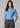 Womens Metro 3/4 Sleeve Shirt - Mid Blue
