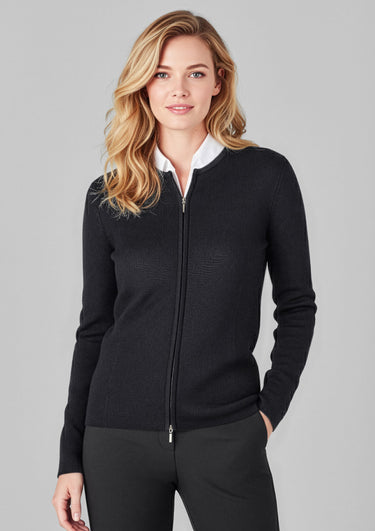 Womens 2-Way Zip Cardigan - Black