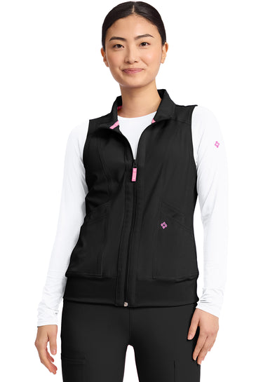 MC Amp Women's 4-Pocket Zip Front Vest - Black