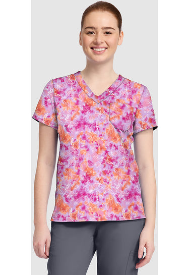 MC Prints Print V-Neck Top - Hello Hibiscus