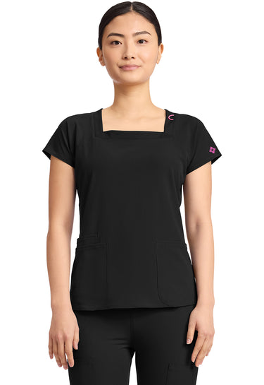 MC Amp Women's 3-Pocket Square Neck Top - Black