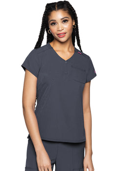 MC Amp Quarter Zip V-Neck Tuckable Top - Pewter