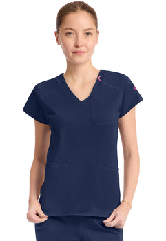 MC Amp Knit Raglan V-Neck Top - Navy