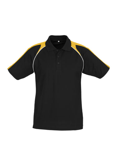 Mens Triton Short Sleeve Polo - Black/Gold/White