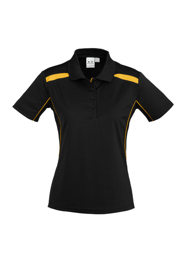 Womens United Short Sleeve Polo - Black/Gold