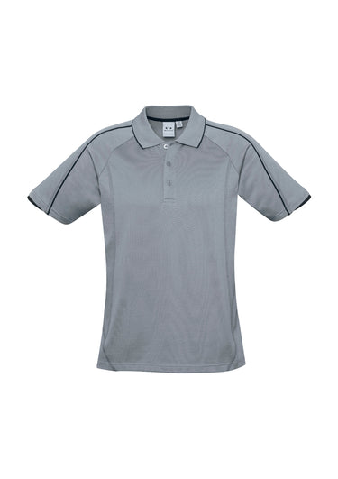 Mens Blade Short Sleeve Polo - Silver Grey/Black