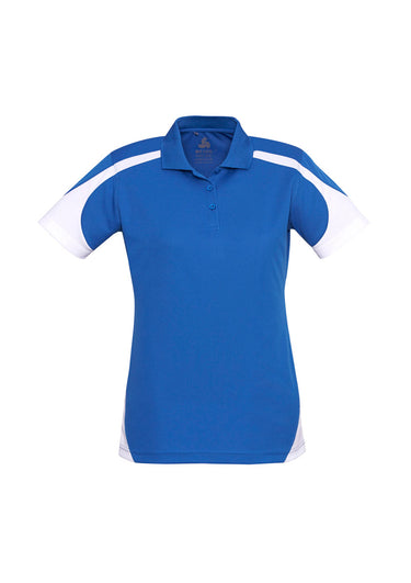Womens Talon Short Sleeve Polo - Royal/White