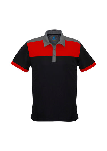 Mens Charger Short Sleeve Polo - Black/Red/Grey