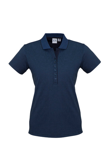 Womens Shadow Short Sleeve Polo - Carbon Blue
