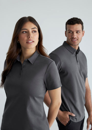 Womens Lotus Short Sleeve Polo - Charcoal