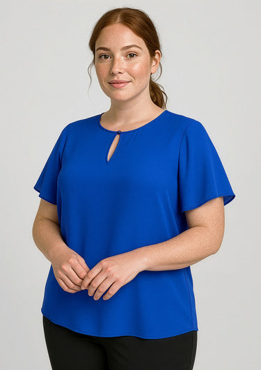 Womens Vienna Short Sleeve Blouse - Cobalt