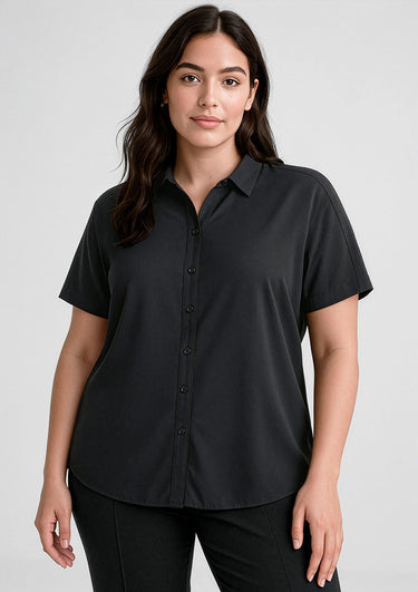 Womens Dahlia Short Sleeve Blouse - Black