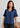 Womens Aria Fluted Sleeve Blouse - Navy