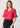Womens Aria Fluted Sleeve Blouse - Raspberry