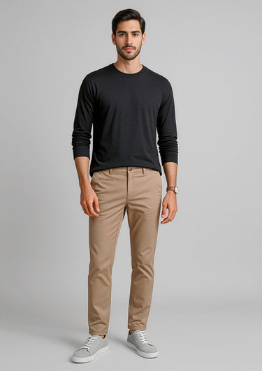 Mens Traveller Tapered Stretch Chino Pant - Desert