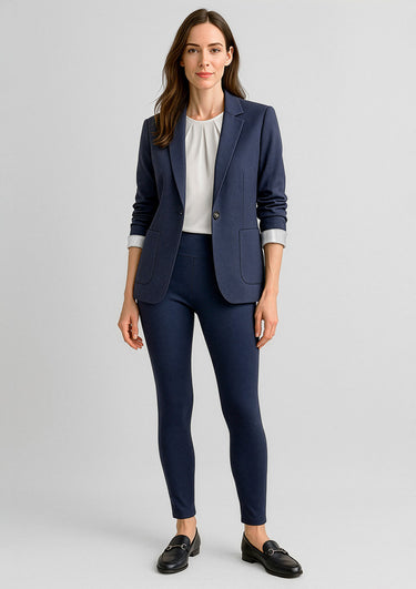 Womens Scuba Ponte High-rise Pull-on Corporate Legging - Navy