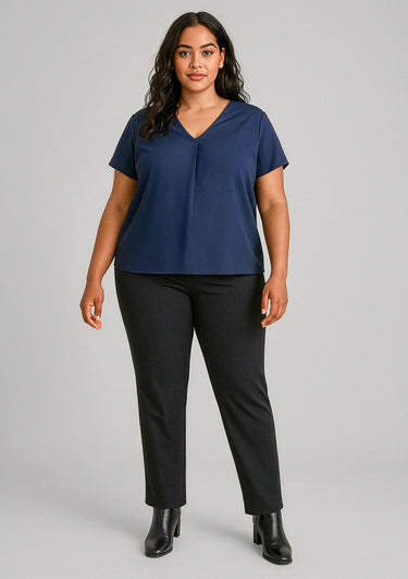 Womens Scuba Ponte Mid-rise Pull-on Pant - Black