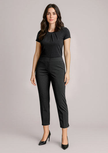 Womens Siena 7/8 Mid-waist Slim Leg Pant - Black