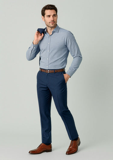 Mens Renew Slim Fit Flat Front Pant - Navy Dusk