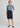 Womens Mid Waist Stretch Chino Skirt - Navy