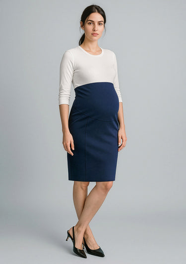 Womens Cool Stretch Maternity Skirt - Navy