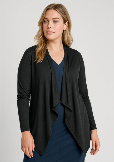 Womens Sofia Waterfall Cardigan - Black