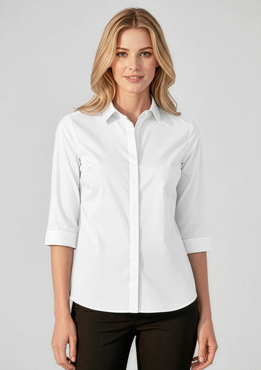 Womens Charlie 3/4 Sleeve Shirt - White