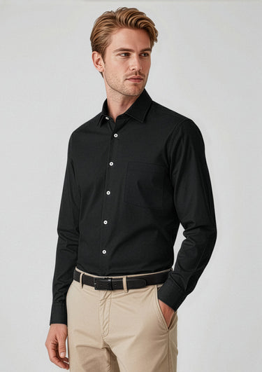Mens Charlie Classic Fit Long Sleeve Shirt - Black