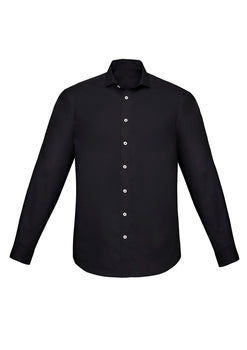 Mens Charlie Slim Fit Long Sleeve Shirt - Black