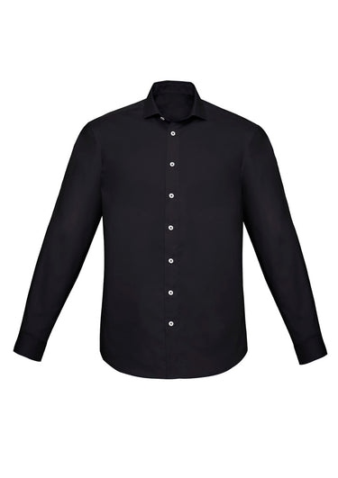 Mens Charlie Slim Fit Long Sleeve Shirt - Black