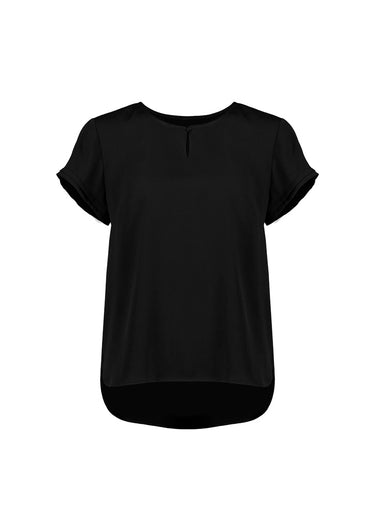 Womens Evelyn Short Sleeve Blouse - Black