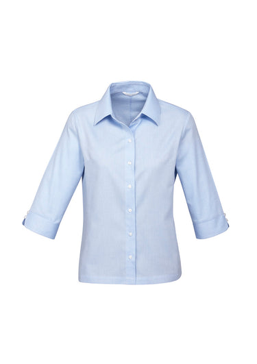 Womens Luxe 3/4 Sleeve Shirt - Blue