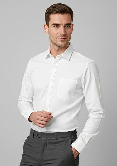 Mens Dalton Long Sleeve Shirt - White