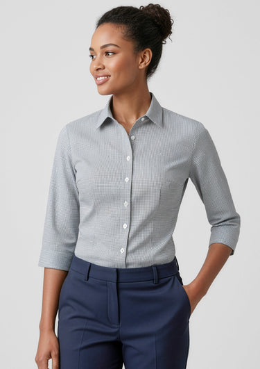 Womens Ellison 3/4 Sleeve Shirt - Silver
