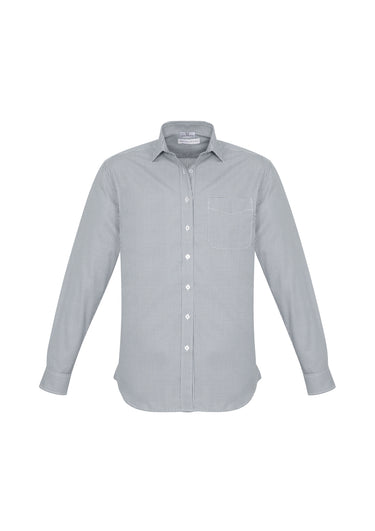 Mens Ellison Long Sleeve Shirt - Silver