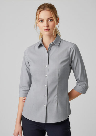Womens Jagger 3/4 Sleeve Shirt - Silver
