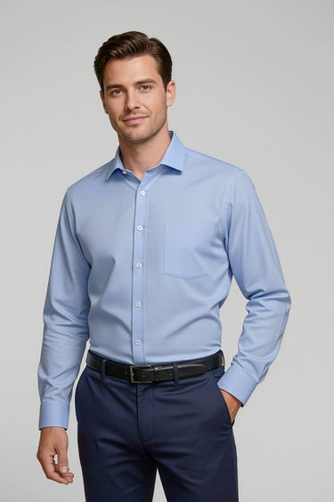 Mens Regent Long Sleeve Shirt - Blue
