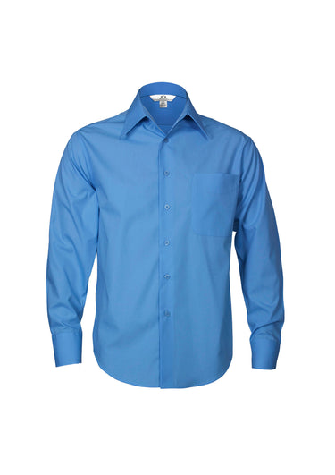 Mens Metro Long Sleeve Shirt - Mid Blue