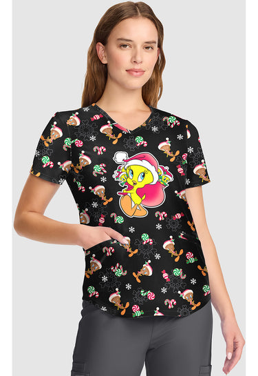 TF Tooniforms V-Neck Print Top - Ginger Tweet
