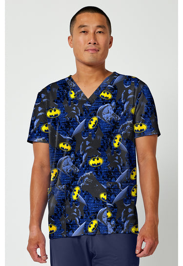TF Tooniforms Men's Print V-Neck Top - Guardian Of Gotham
