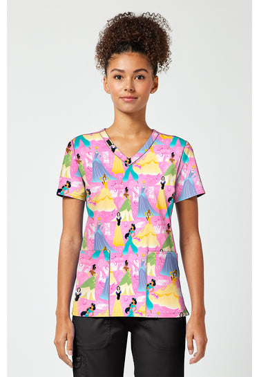 TF Tooniforms - Disney Print V-Neck Top - Fashion Princess