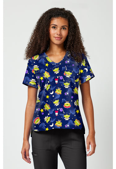 TF Tooniforms Print V-Neck Top - Alien In Disguise