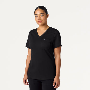 Jaanuu Rhena Slim UltraSOFT Scrub Top - Black