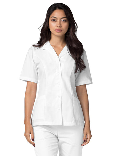 Adar Universal Lapel Collar Buttoned Top - 2629 - White