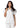 Adar Universal Double Pocket Snap Front Top - 604 - White