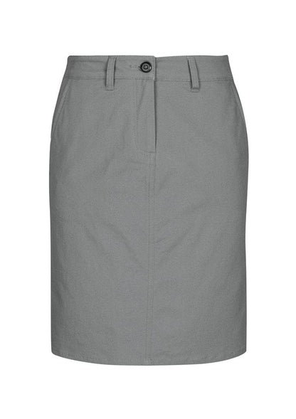 Biz Collection Biz Corporate Grey / 10 Biz Collection Ladies Lawson Chino Skirt BS022L