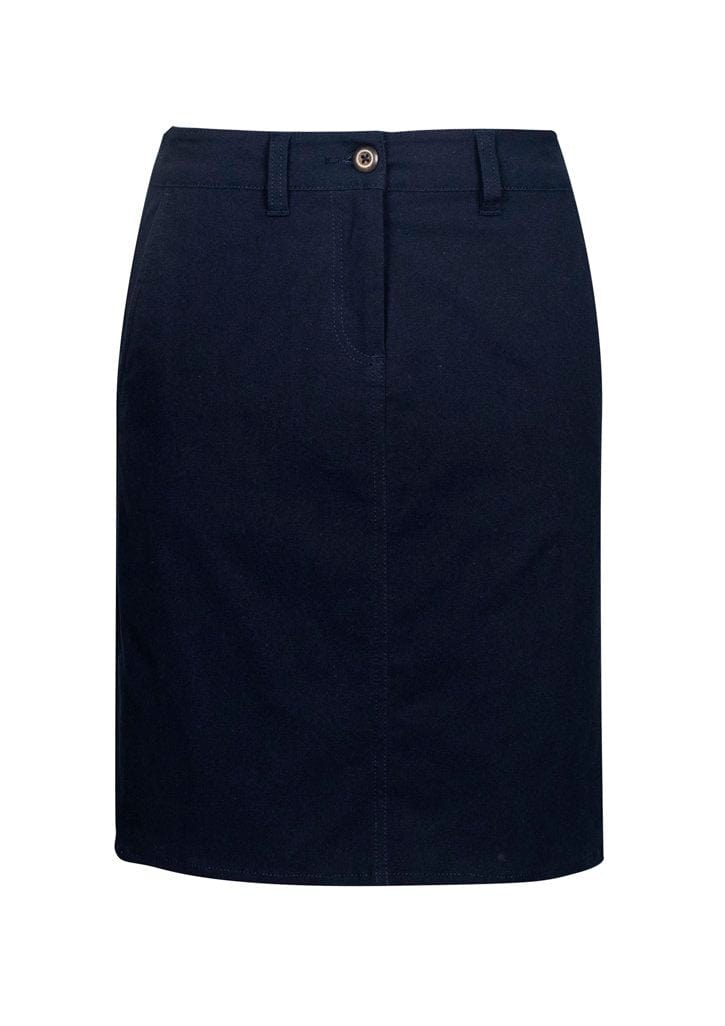Biz Collection Biz Corporate Navy / 10 Biz Collection Ladies Lawson Chino Skirt BS022L