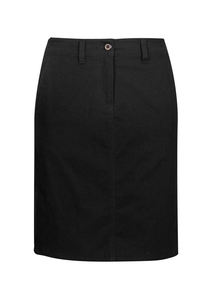 Biz Collection Biz Corporate Black / 10 Biz Collection Ladies Lawson Chino Skirt BS022L