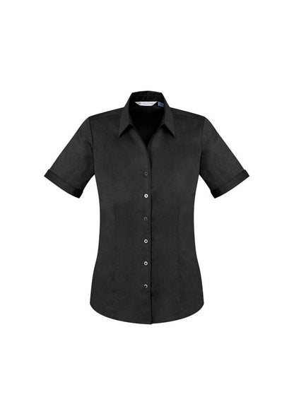 Biz Collection Biz Care Black / 10 Biz Corporate Ladies Monaco Short Sleeve Shirt S770LS