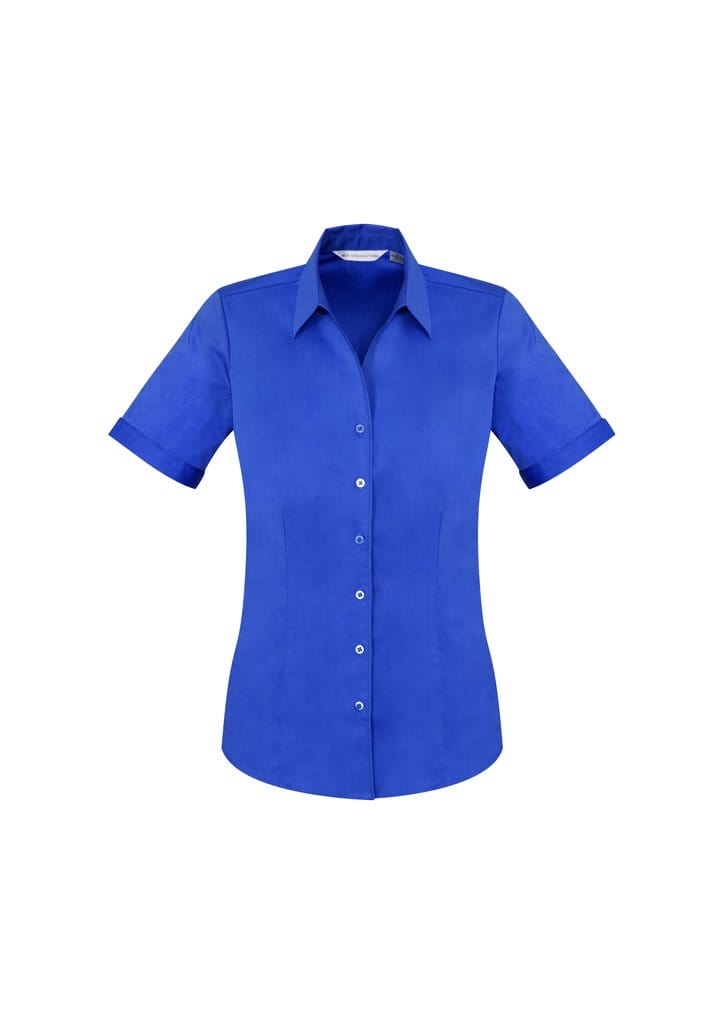 Biz Collection Biz Care Electric Blue / 10 Biz Corporate Ladies Monaco Short Sleeve Shirt S770LS